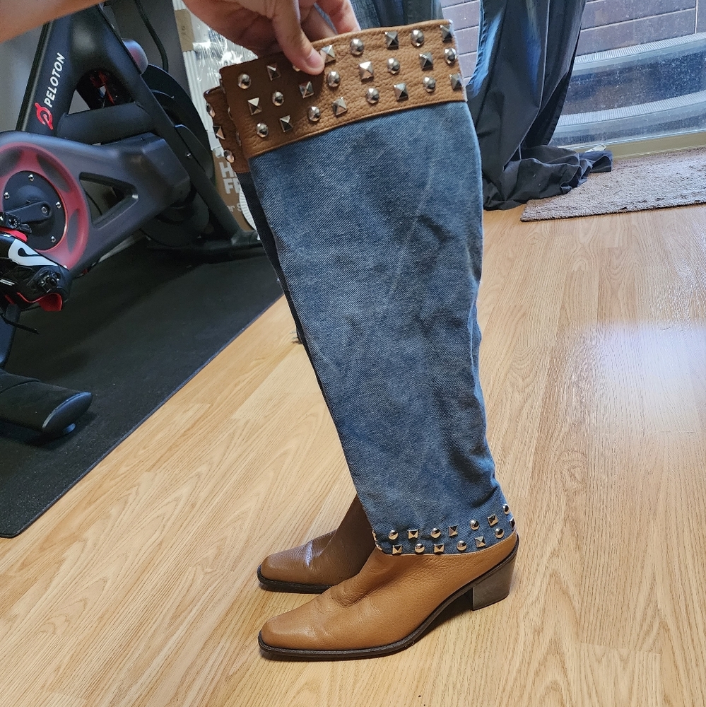 SW studded denim boots